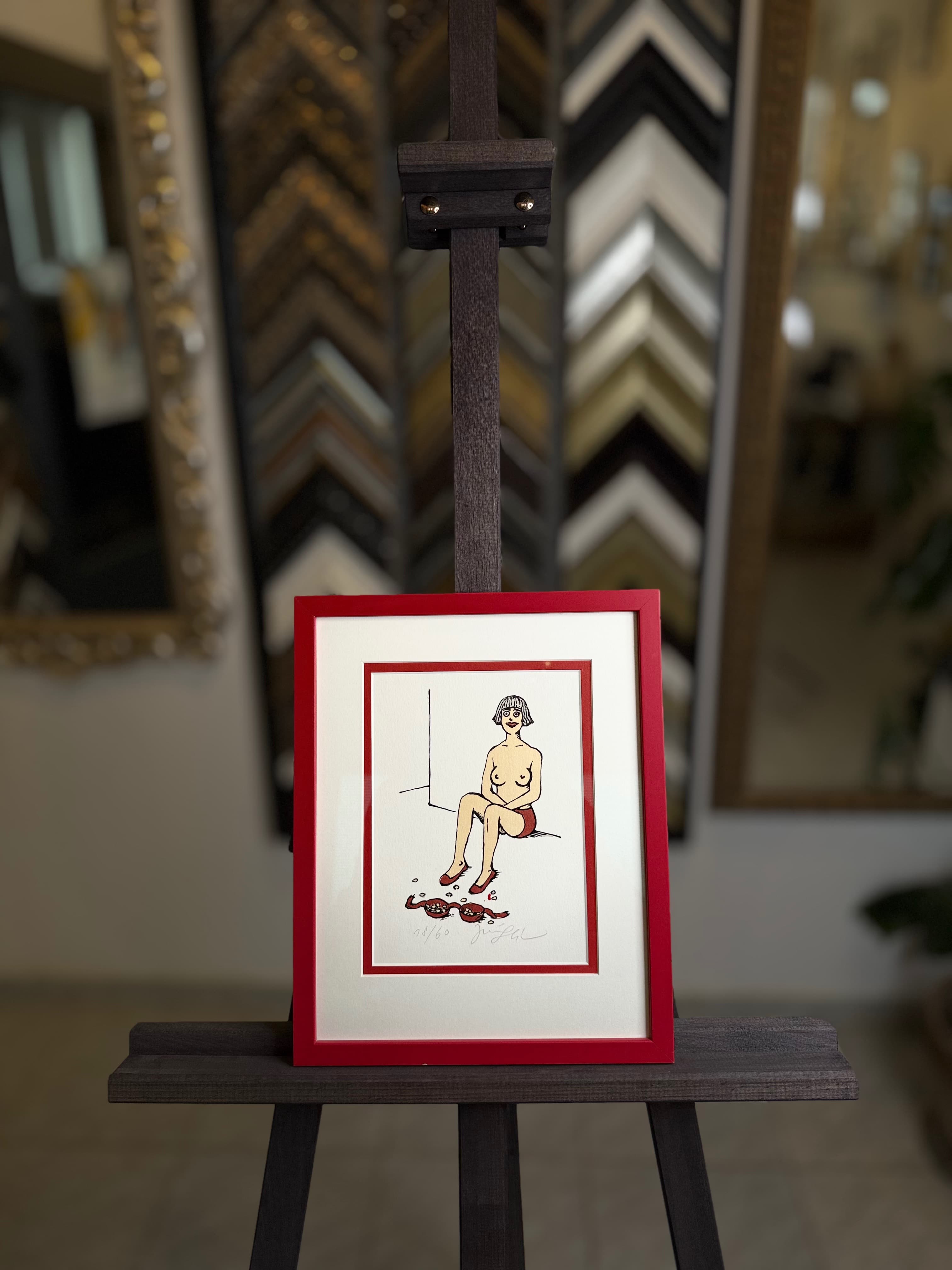 Barevná grafika — město — Zlatý profil, bílá pasparta | Atelier Homolka