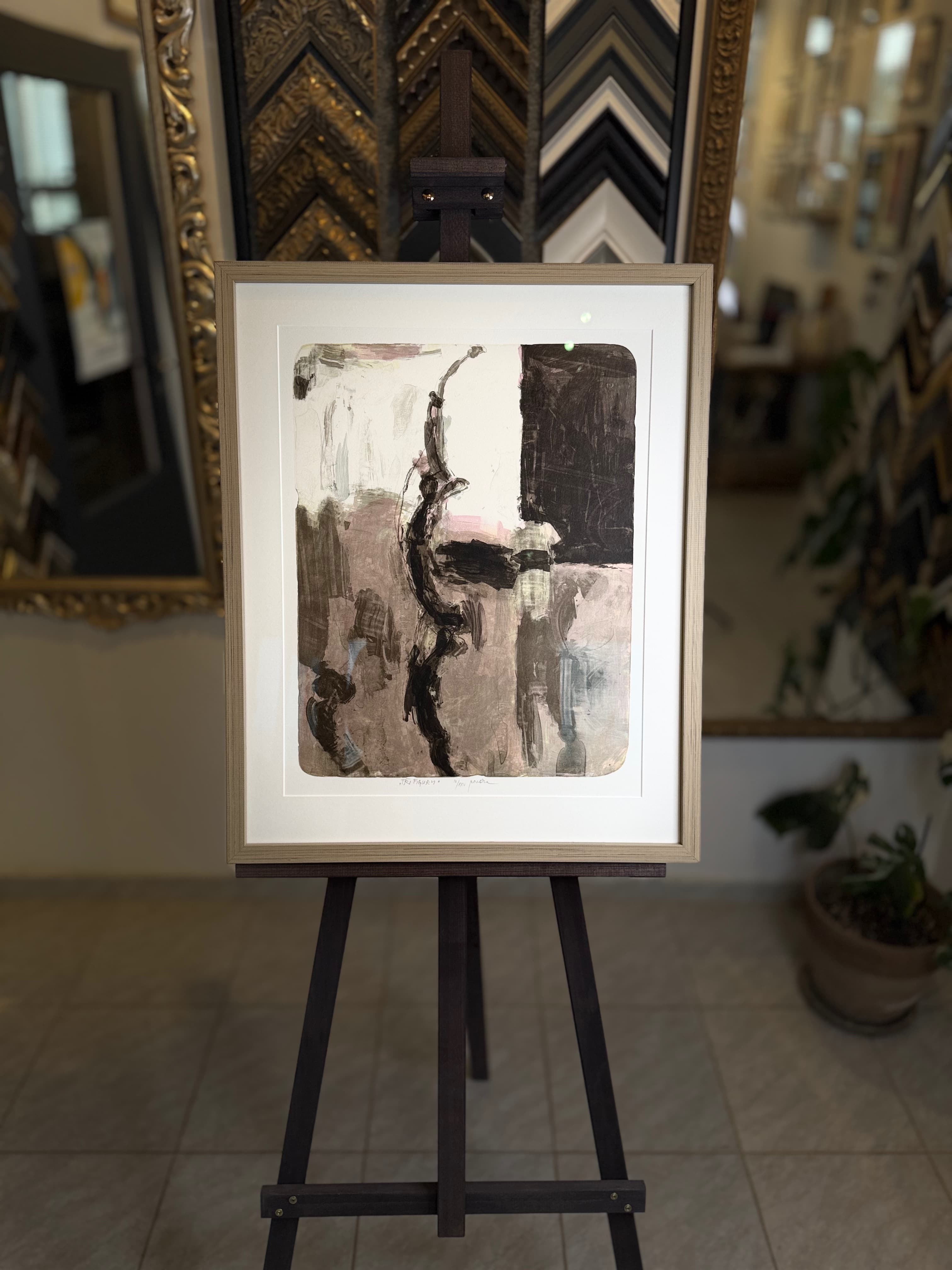 Abstraktní malba — Přírodní dub, plovoucí efekt | Atelier Homolka